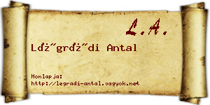 Légrádi Antal névjegykártya